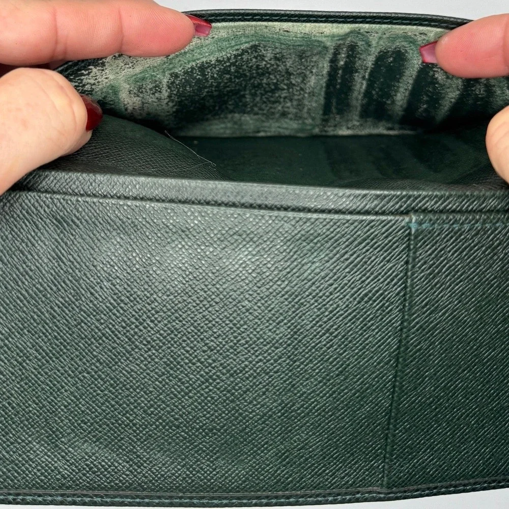 Louis Vuitton Monogram Long Wallet‎ Green Taiga Leather#343